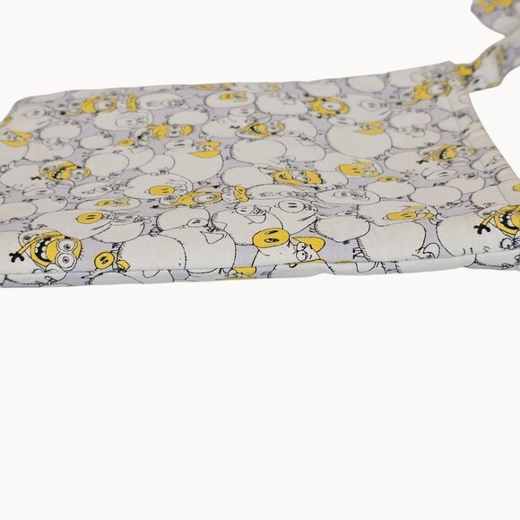 Minions Despicable Me Light Gray Yellow Allover Pattern Crossbody Tote Bag Teens - Picture 9 of 11